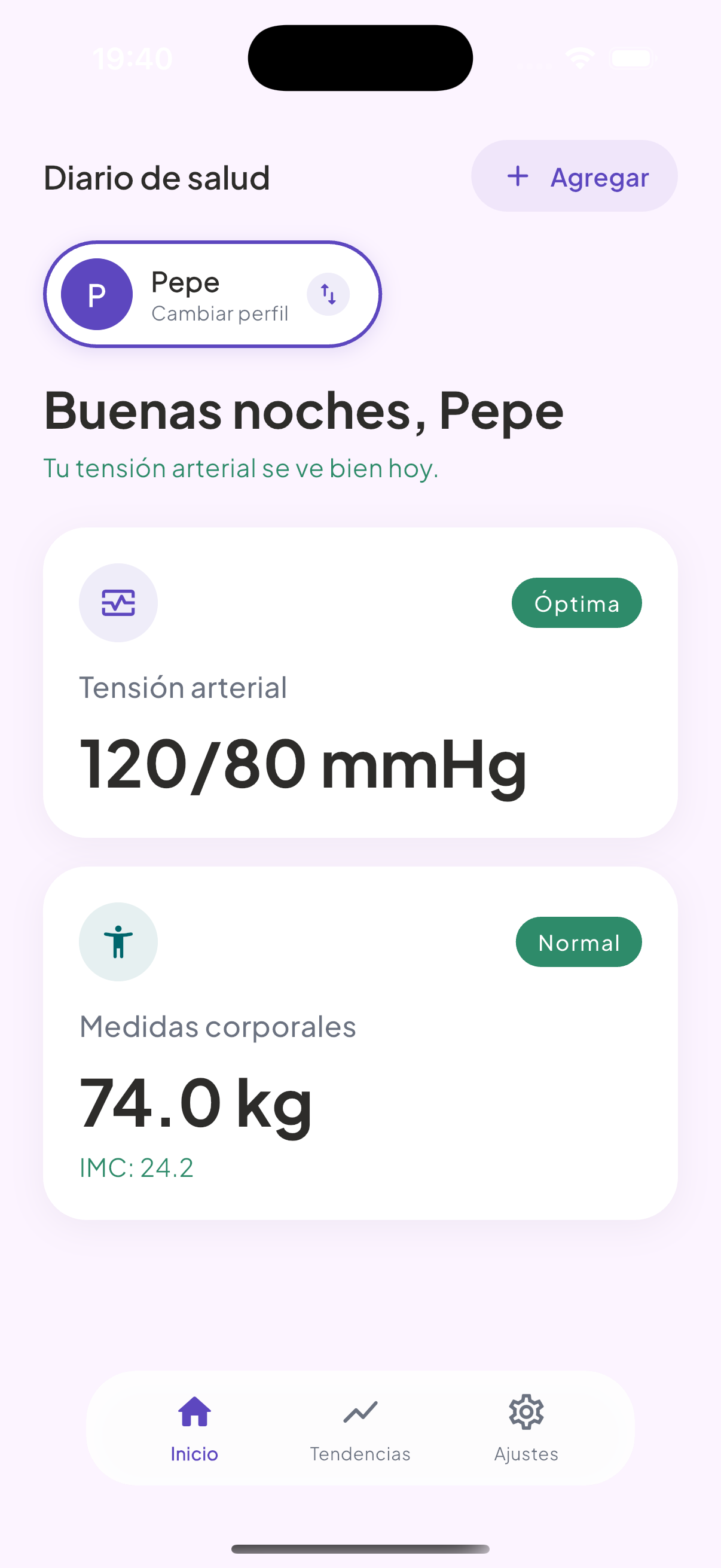 Vidae health dashboard